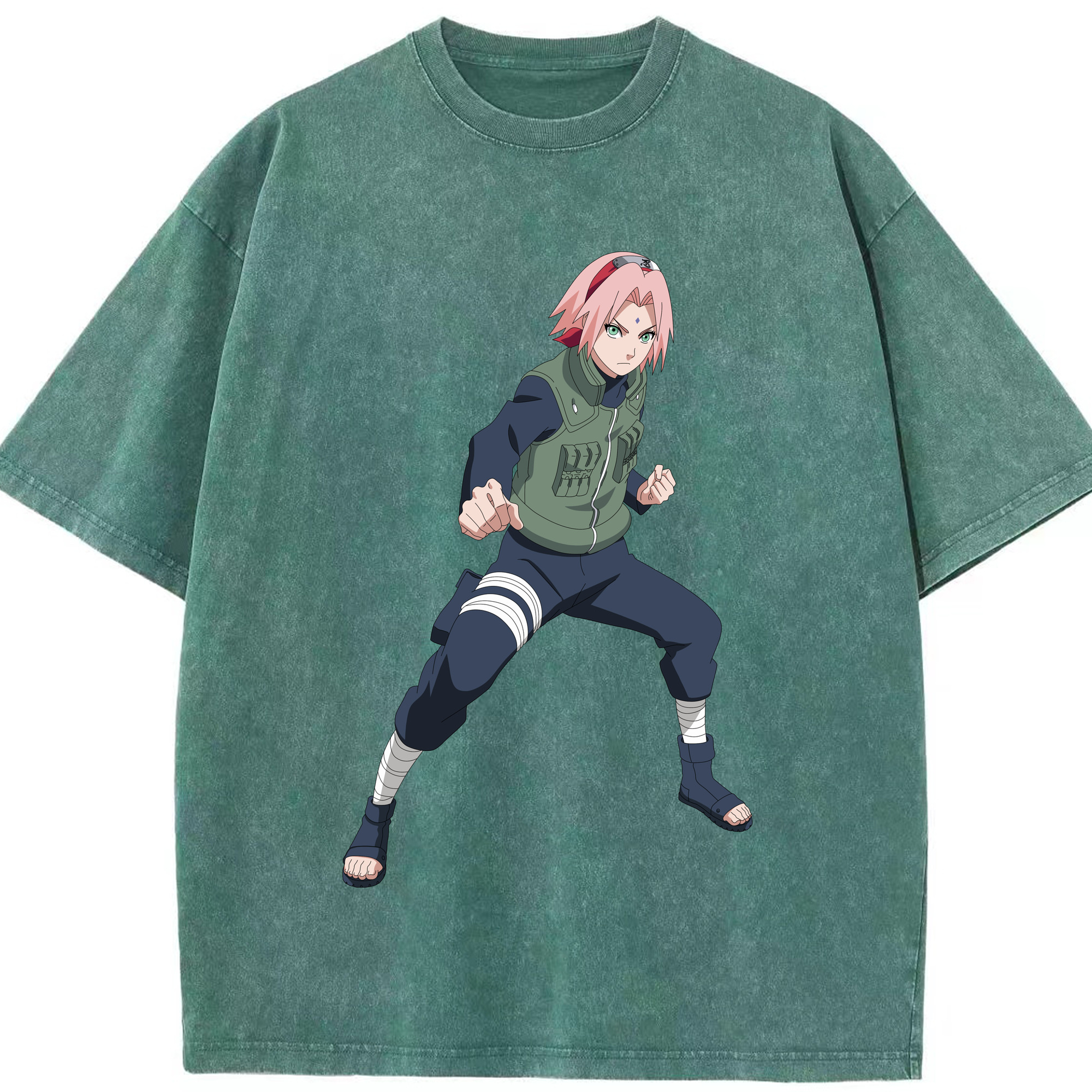 （画像用） NARUTO -ナルト- 春野サクラ Haruno Sakura 綿100% ヴィンテージ風 半袖Tシャツ（フロントプリント）